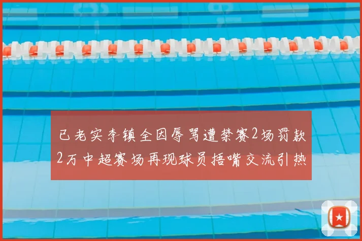 已老实李镇全因辱骂遭禁赛2场罚款2万中超赛场再现球员捂嘴交流引热议